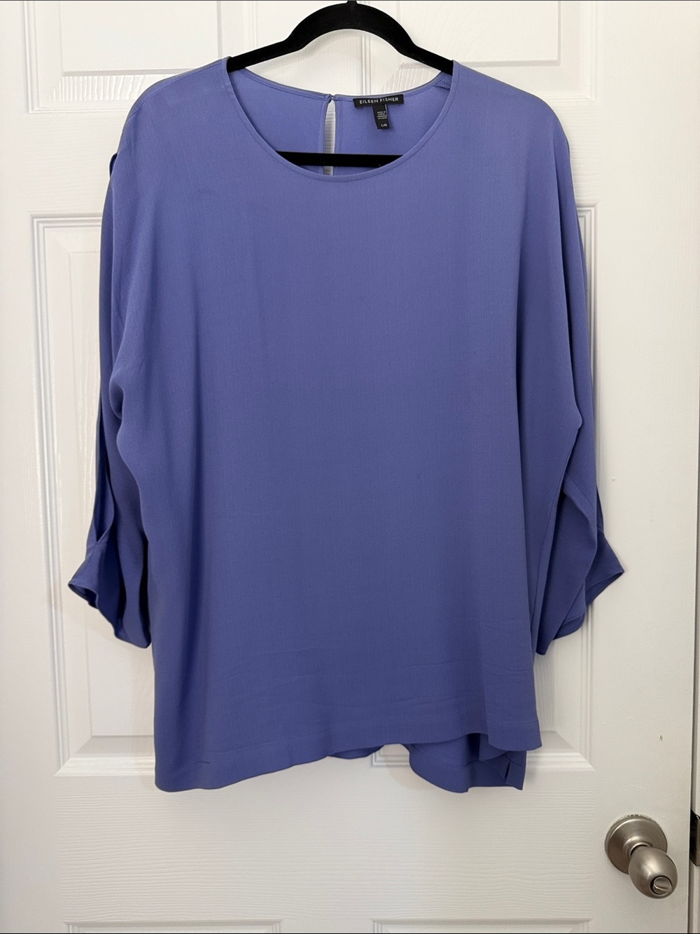 [new inventory] EILEEN FISHER PERIWINKLE FLOWY TUNIC LONG SLEEVE BLOUSE EUC